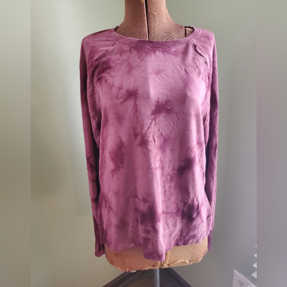 JOYLAB Juniors XS dark pink tie-dye tunic length top